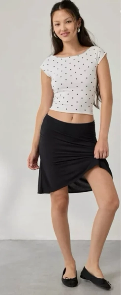 Out From Under Cotton Compression Boatneck Cropped Tee