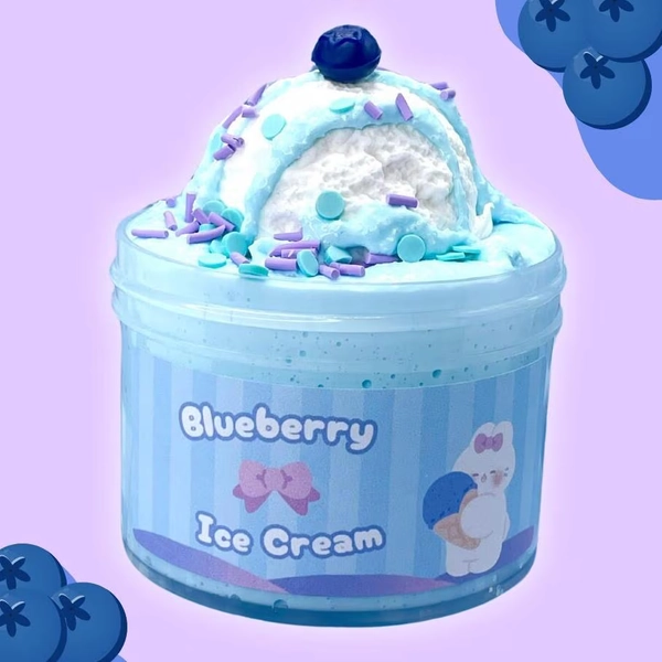 Blueberry Ice Cream Snow Fizz DIY Clay Slime, Slime Shop, Scented Slime Gift, Girl, Boy, Teen, Women Gift, Self care,
