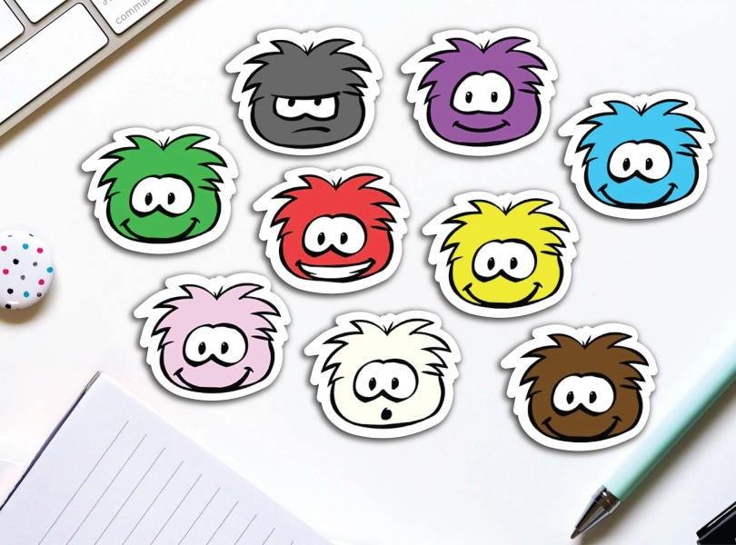 Puffle Stickers Bundle | Relatable Sticker, Water Bottle Sticker, Sticker for Laptop, Club Penguin Inspired, Animal Sticker
