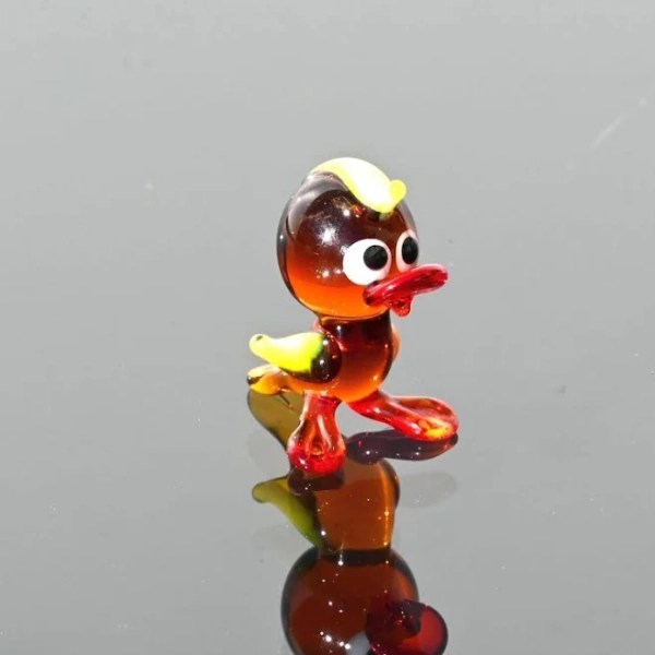 Mini Glass Duck - Mini Duck - Hand Blown Glass Animals - Tiny Miniature Glass Animals - Adorable Gift for Her