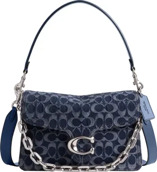 Signature Chain Denim Shoulder Bag