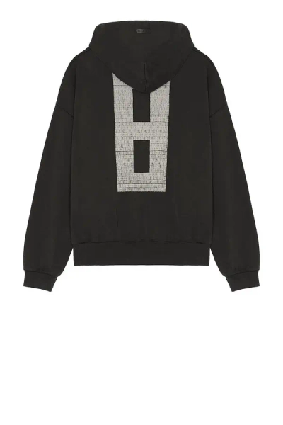 Overlapped 8 Print Hoodie - Black