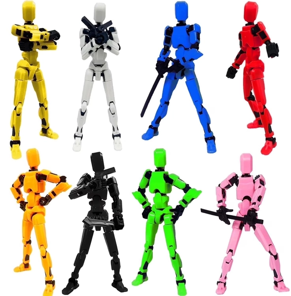 (8 Pack Assembly Completed ) Action Figure Set - Multi-Jointed, DIY Assembly Kit, Fully Articulated Robot Models, Suitable For Stop Motion Animation, Halloween and Christmas Gifts