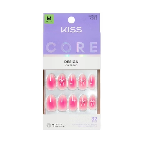 Kiss Core Design Press-On Fake Nails Medium Almond - My Time - 35ct