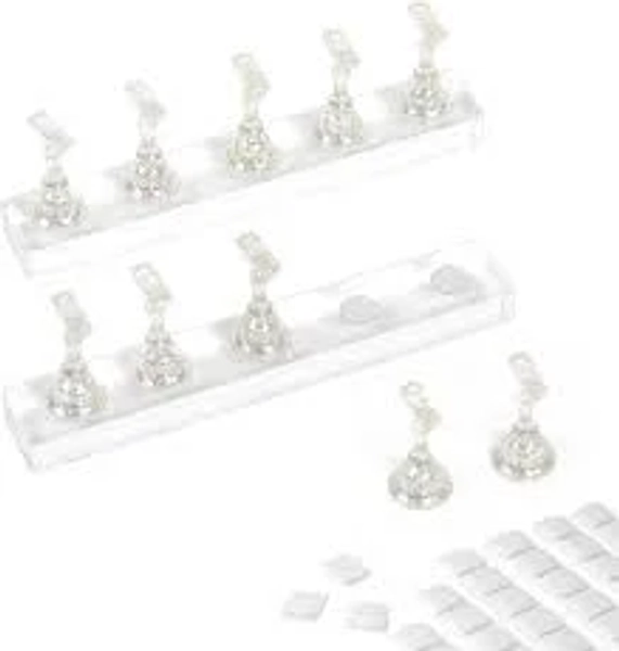 BQAN New2 Piece Nail Art Practice Racks Acrylic Nail Display Stand Set