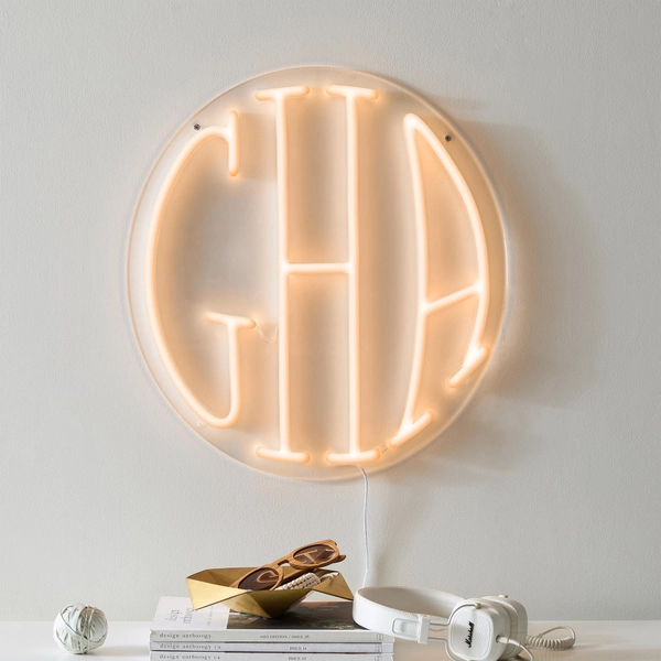 Create Your Own - Circle Monogram Neon LED Wall Light