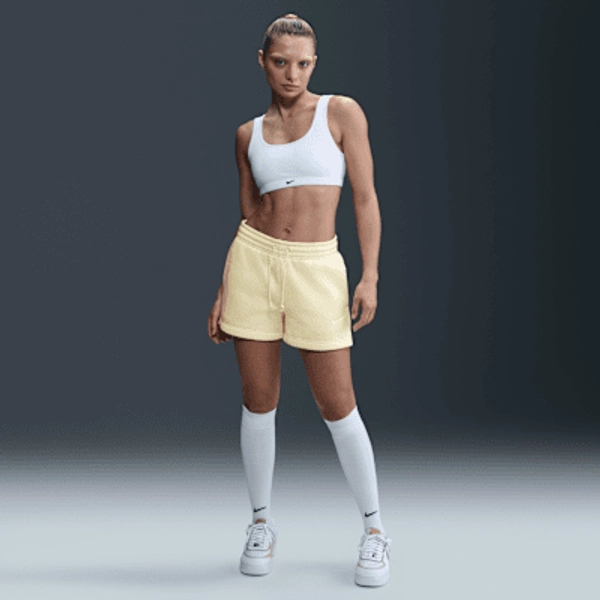 Nike Sportswear Phoenix Fleece Women's Mid-Rise 4" Shorts - Alabaster/Sail - Size XS