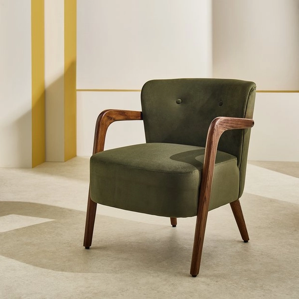 Buy Habitat Yanni Velvet Accent Chair - Olive | Armchairs | Habitat