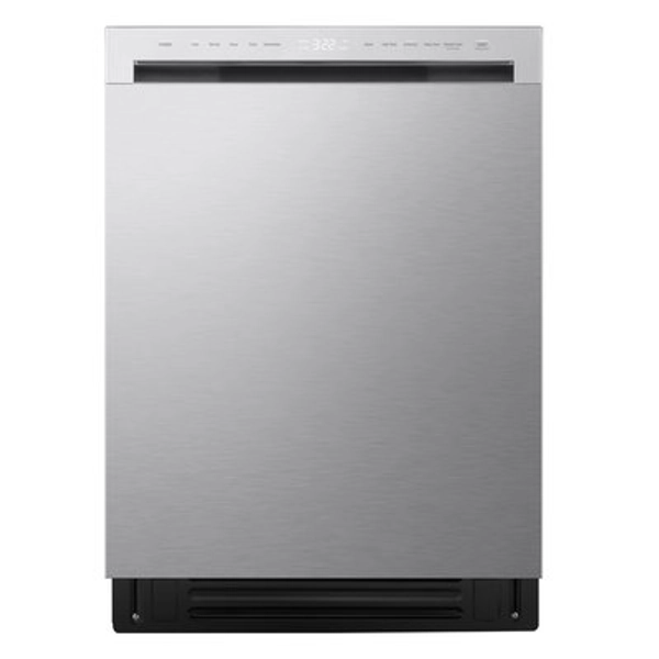 LG 24-in Front Control Built-in Dishwasher ( Printproof Stainless Steel ) With Third Rack, Flush Fit Install and AutoVent Dry , 48-Decibel | LDNFC33LS