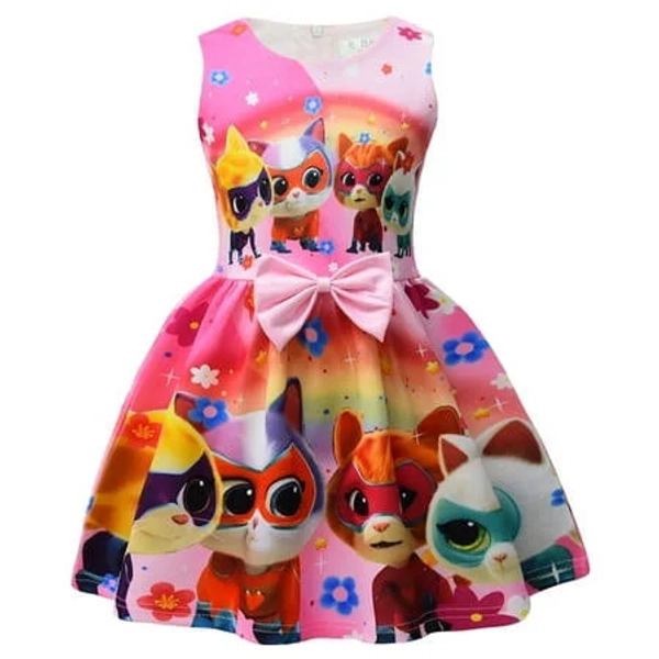 taolekiding 3-8 year old Super Kitties girls' dress