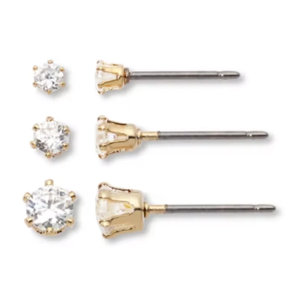 Mixit Womens Hypoallergenic 3 Pair Earring Set
