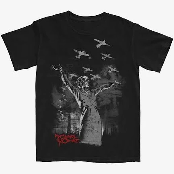 My Chemical Romance Skeleton & Airplanes Graphic T-Shirt