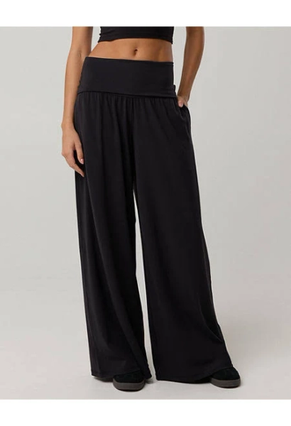 Aerie Real Me Foldover Super Wide Leg Pants