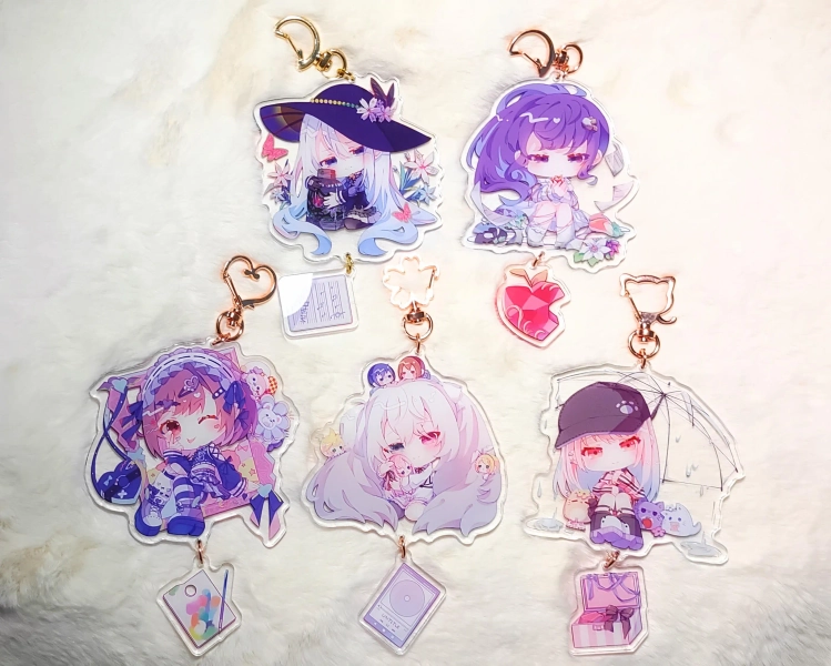 Project Sekai Nightcord at 25 Keychains / charms － Kanade／Mafuyu／Ena／Mizuki／Miku