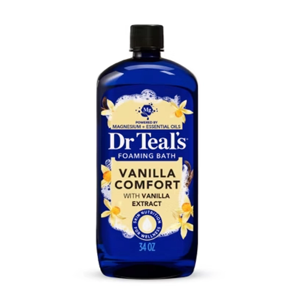 Dr Teal's Vanilla Comfort Foaming Bubble Bath - 34 fl oz: Paraben-Free, Phthalate-Free, Vegan, Normal Skin