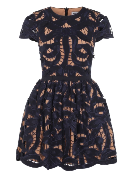 Self-Portrait embroidered mini dress | 8