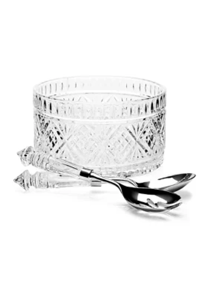 Dublin Crystal Salad Bowl with 2 Servers