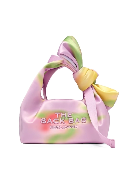 The Blurred Floral Satin Mini Bow Sack Bag