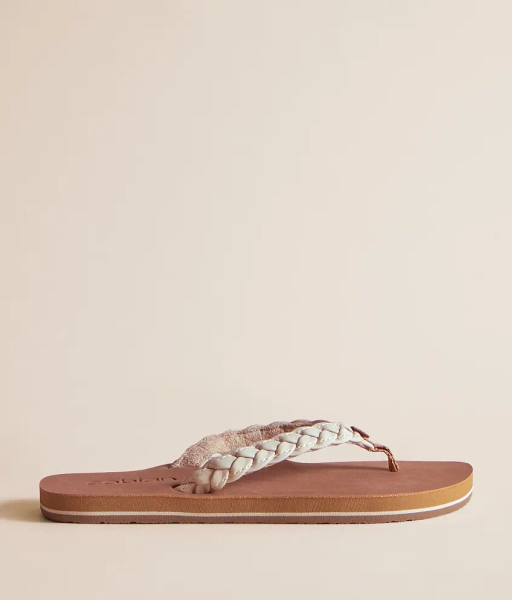 US 8 Cream Braided Pacifica Flip