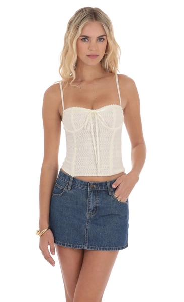 Low Rise Denim Mini Skirt in Blue | LUCY IN THE SKY