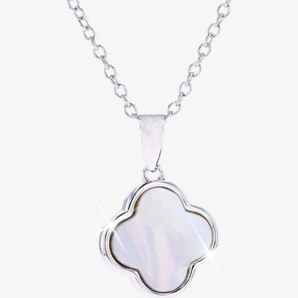Warren James 4 Leaf Clover Mother of Pearl Necklace