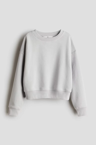 Crew-neck Sweatshirt - Light gray