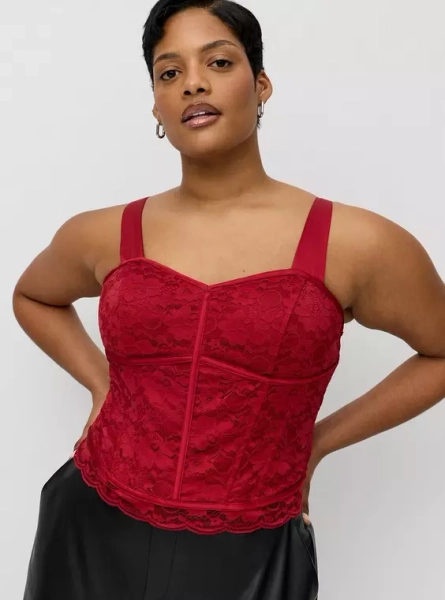 Studio Lace Satin Corset Top