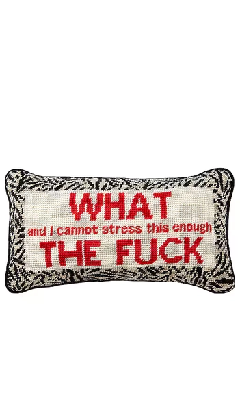 WTF Needlepoint Pillow