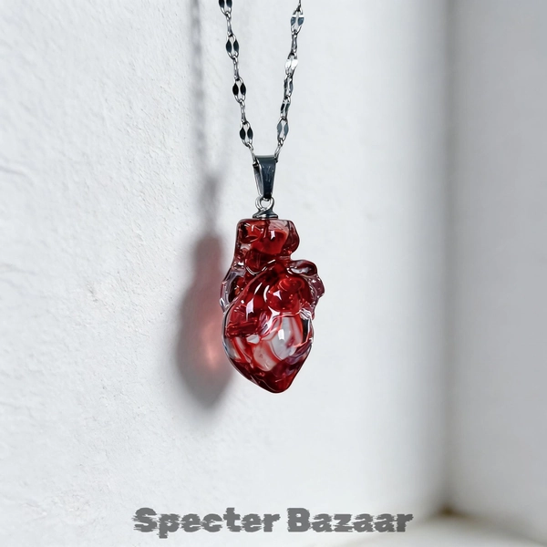 Personalized Red Heart Necklace ,Custom Color Heart pendant,Handmade Statement Jewelry