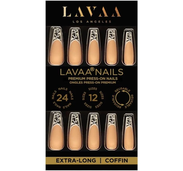 Lavaa Beauty French Silhouette Extra Long Press On Nails