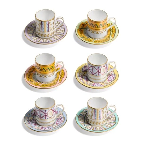 Tiffany & Co. x Fondation César Espresso Cups Set of Six, in Bone China