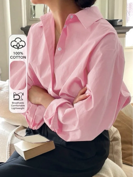 Camisa rosa algodão Dazy Shein - ID 105949455