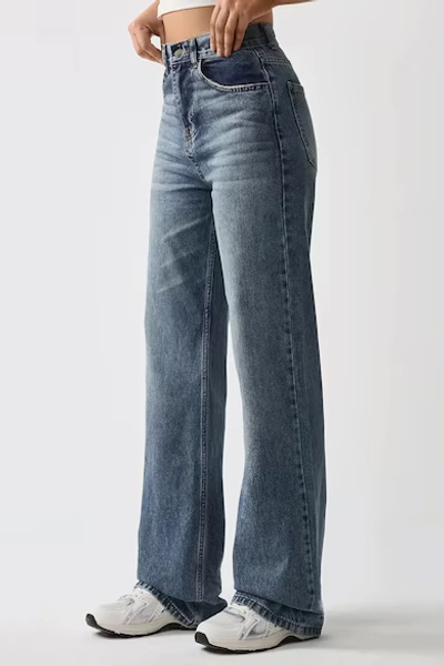 Blugi dama  drepti, talie normala, denim, albastri, M HiCCUP (6210215-667_245225) | Fashion Days