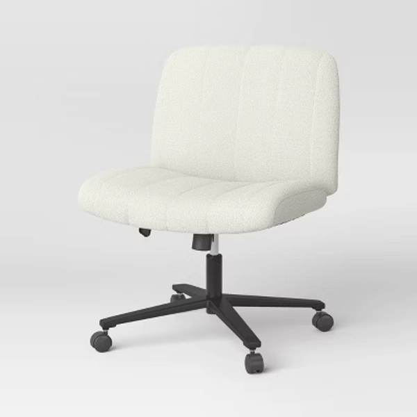 Upholstered Criss Cross Armless Office Chair with Metal Swivel Base - Room Essentials™