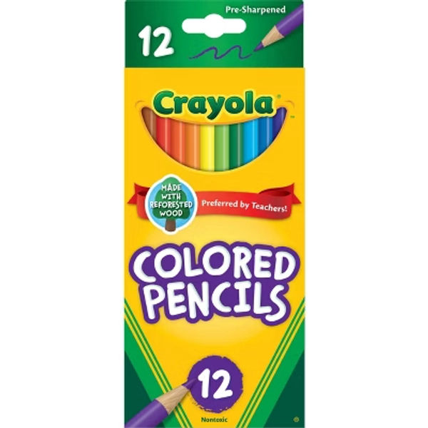 Crayola 12ct Pre-Sharpened Colored Pencils,  Kids School Supplies, Art Classroom Must Haves for Teachers, Coloring Gift Ages 5+