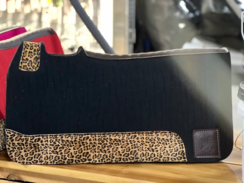 Black Cheetah Leathers Saddle Pad