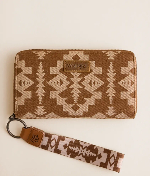Brown Southwestern Wristlet Wallet