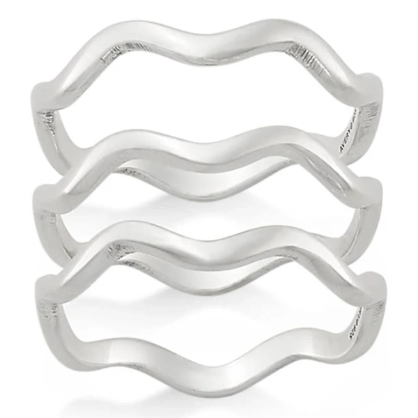 James Avery Sterling Silver Squiggle Ring Set