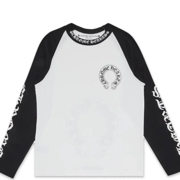 Chrome Hearts white and black long sleeve shirt...