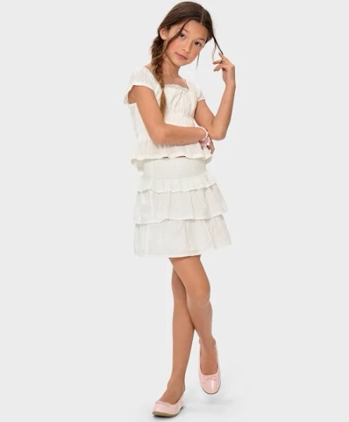 The Children's Place Girls' Smocked Tiered Ruffle Skirt