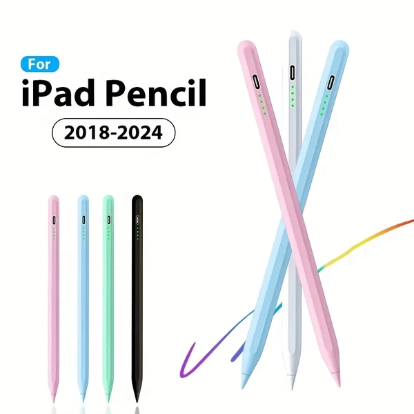 iPad Pencil, Fast-Charging Touch Pen With Tilt Sensitivity and Magnetic Attachment, Palm Anti-Touch, Compatible With Apple iPad 6-10 Generation/Pro 11-Inch and 12.9-Inch 3-5 Generation/Air 3-5 Generation/Mini 5/6 Generation, Suitable For 2018-2024 and Most Mobile Phones, Multiple Color Options