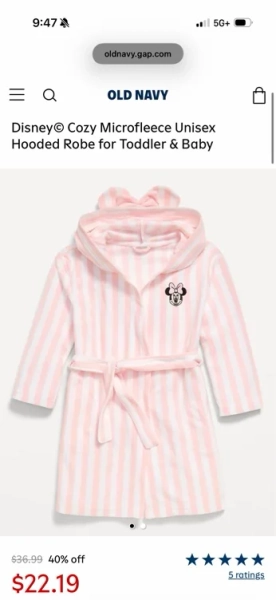 Disney© Cozy Microfleece Unisex Hooded Robe for Toddler & Baby | Old Navy