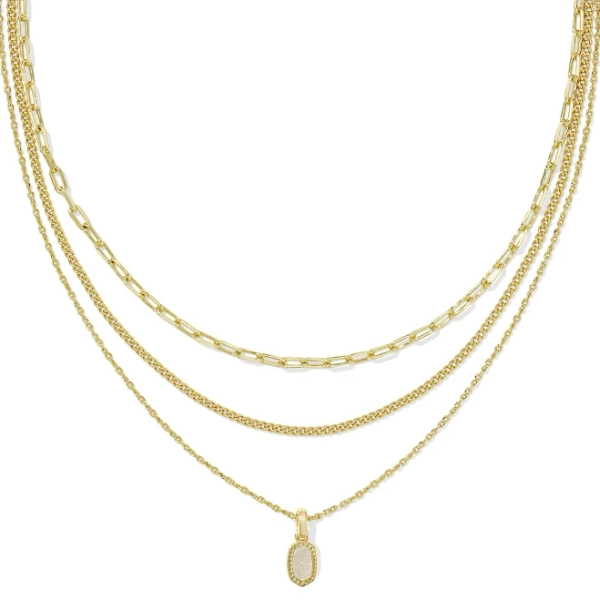 Kendra Scott Mini Elisa Gold Triple Strand Necklace