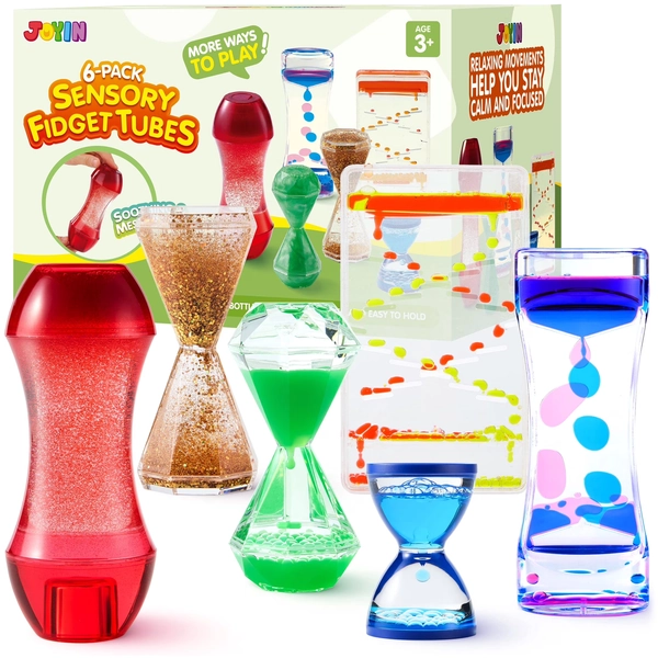 Joyfy 6-Pack Sensory Tubes Fidget Toys for Kids with Autism, Calming Water Sensory Bottles, Silent Fidget for Classroom, Stress Relief Gift for Toddler Birthday Christmas - Walmart.com