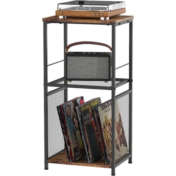 3 Tier Vinyl Record Stand with Storage Turntable Stand and Shelf