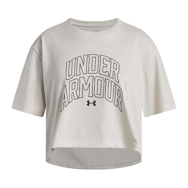 Under Armour Girls' Boxy Crop Varsity Short Sleeve Top