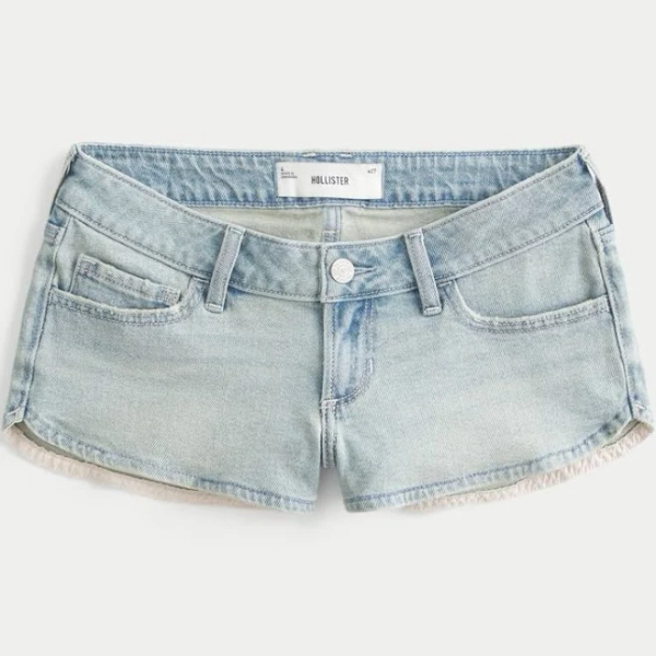 Women's Ultra Low-Rise Denim Micro Shortie Shorts in Light Size 20/21/35W from Hollister