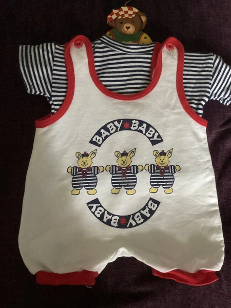 VINTAGE 80s Baby Outfit, FROM BOOTS, NEWBORN, RED/WHITE/BLUE<wbr/>, IN EXCELLENT COND