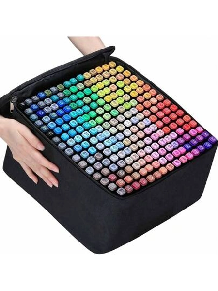 80 Colors Dual Tip Artist Alcohol Markers Set With Carrying Case - Perfect For Coloring, Drawing, Sketching, Card Making And Illustration - Perfect For Adults .