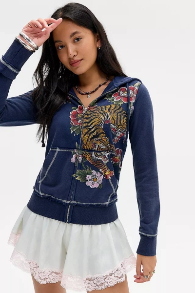 UO Y2K Tattoo Print Slim Hoodie